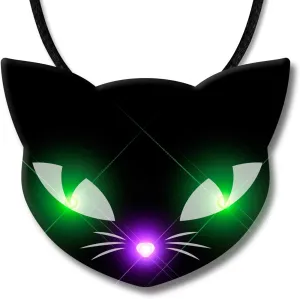 FlashingBlinkyLights Light Up LED Halloween Jewelry Spooky Cat Eyes Necklaces (Set of 5)