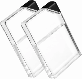 Flat Water Bottle Set of 2 Portable Leakproof -free Plastic Compact for Sports Camping Office Travel