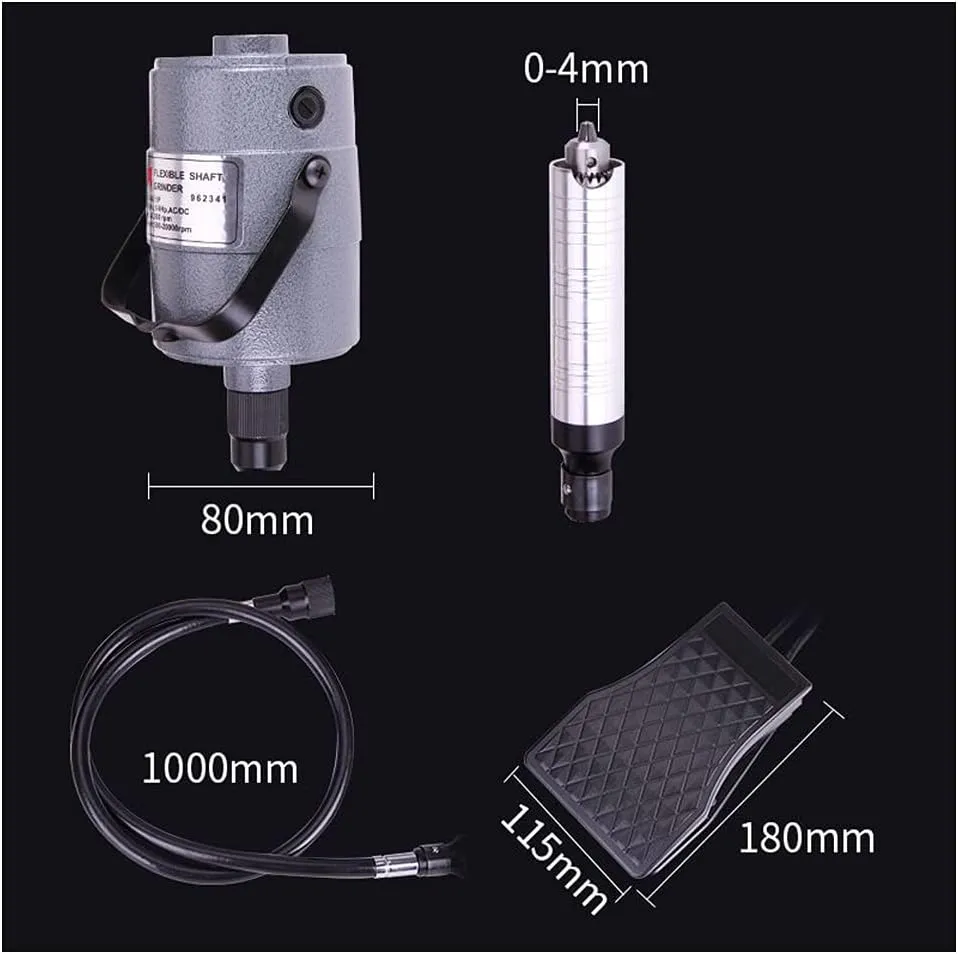 Flex Shaft Grinder Carver Rotary Tool Hanging Carving Multi-function Metalworking Tools, Foot Pedal Control, 30pcs, for carving, buffing, drilling, polishing, sanding, cutting, cleaning