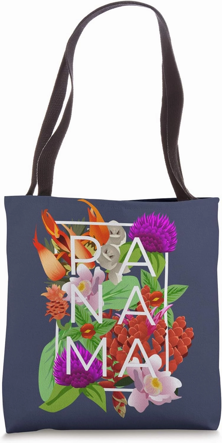 Flowers of Panama Word Art - Panamanian Pride Tote Bag