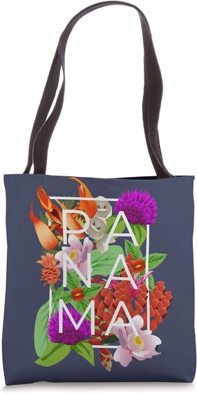 Flowers of Panama Word Art - Panamanian Pride Tote Bag