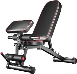 Foldable Bench Press, 400kg/881lb Exercise Bench with Biceps Training Plate, Quick Folding Flat/Incline/Decline