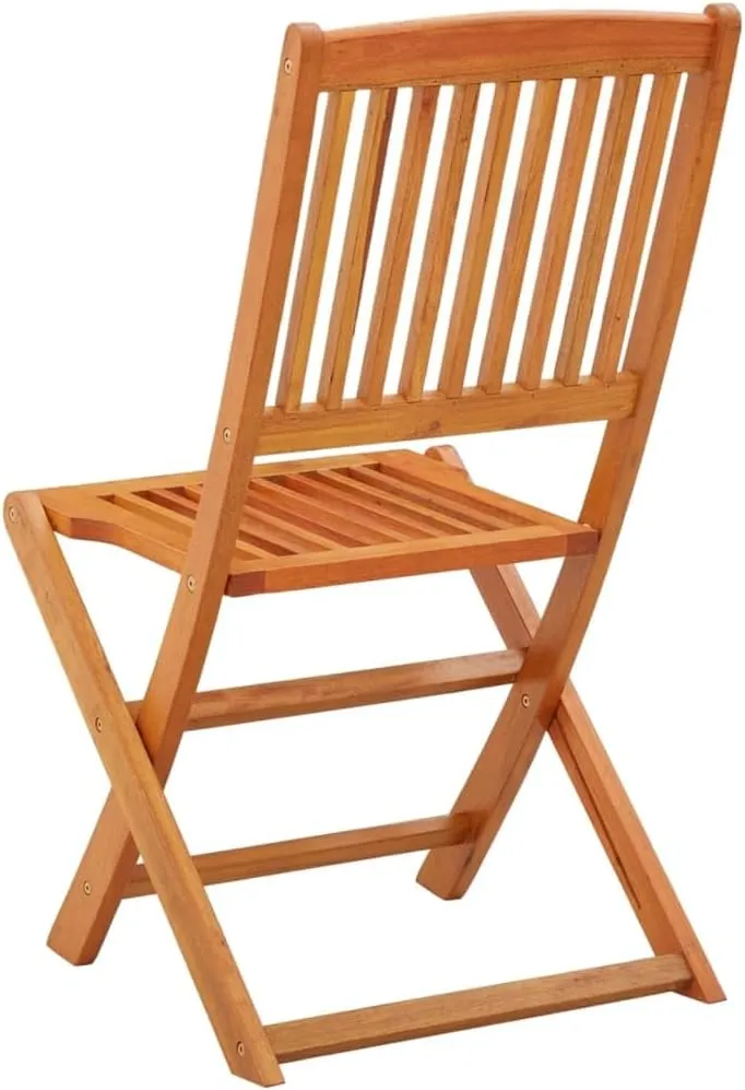 Folding Patio Chairs Set 2 Pieces Solid Eucalyptus Wood Outdoor Chairs Modern Folding Patio Furniture with Oil Finish for Garden, Terrace, and Balcony Use