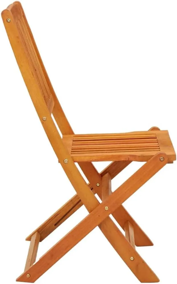 Folding Patio Chairs Set 2 Pieces Solid Eucalyptus Wood Outdoor Chairs Modern Folding Patio Furniture with Oil Finish for Garden, Terrace, and Balcony Use