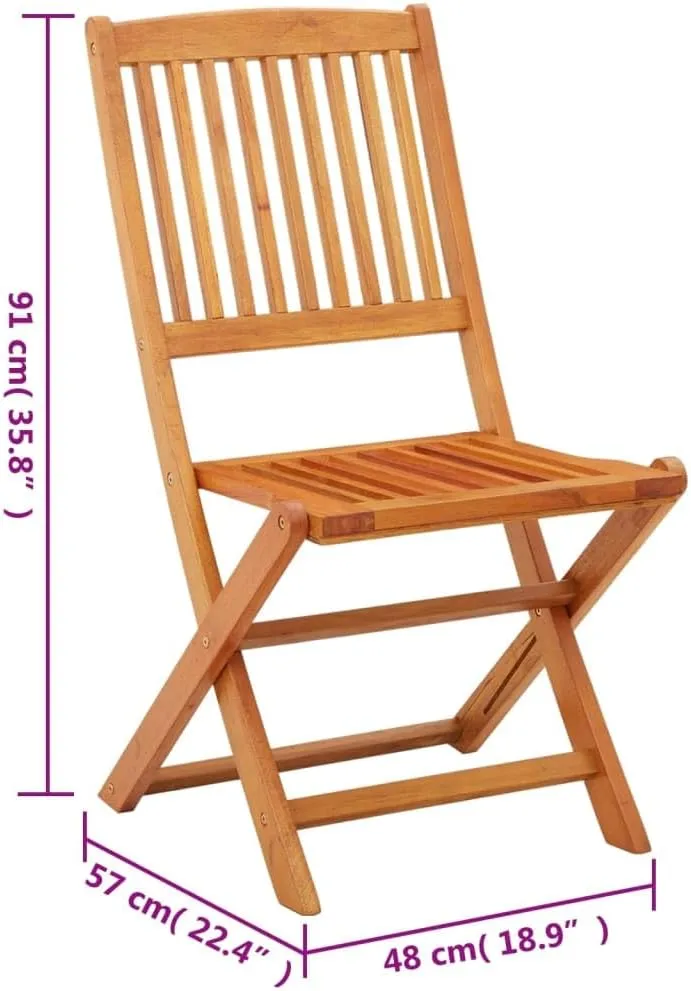 Folding Patio Chairs Set 2 Pieces Solid Eucalyptus Wood Outdoor Chairs Modern Folding Patio Furniture with Oil Finish for Garden, Terrace, and Balcony Use