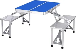 Folding Picnic Table Camping Table Portable Folding Picnic Table Lightweight Camping Tables Camp Table Set for Beach BBQ Outdoor Picnic Party Backyard Cooking