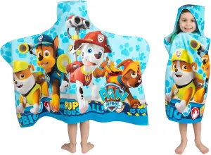 Franco Kids Bath and Beach Soft Cotton Terry Hooded Towel Wrap, 24" x 50", Paw Patrol Blue