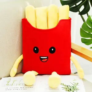French Fries Bread Plush Toy,13.8" Fun Food Pillow,Cute Stuffed Animal Toy,Kawaii Room Decor Holiday Birthday Gift for Kids Boys Girls