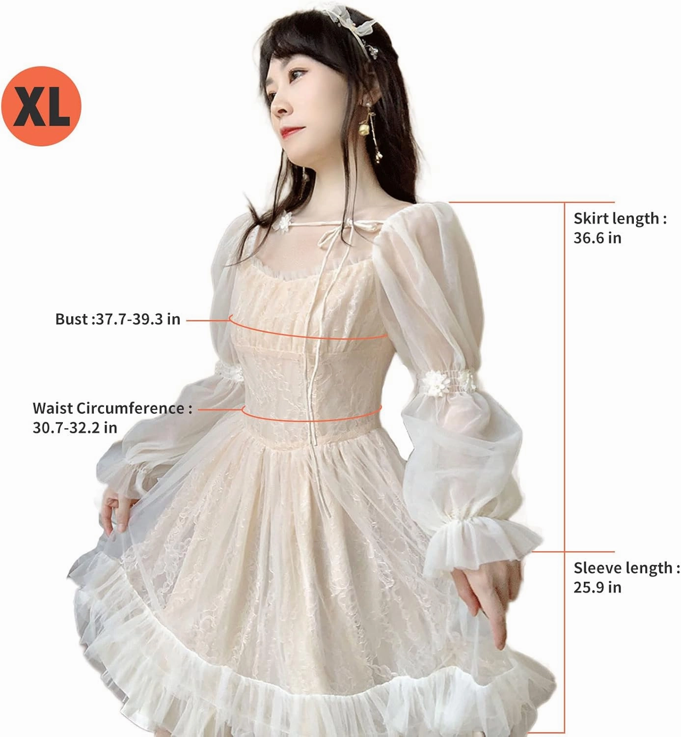 French Fairy Niche Lace Dress Women Long Sleeve Vintage Design New Dress