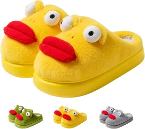 Frog Slippers, Fluffy Cartoon Frog Slippers Cute Animal Slippers Frog House Slippers For Women Men Indoor Slippers