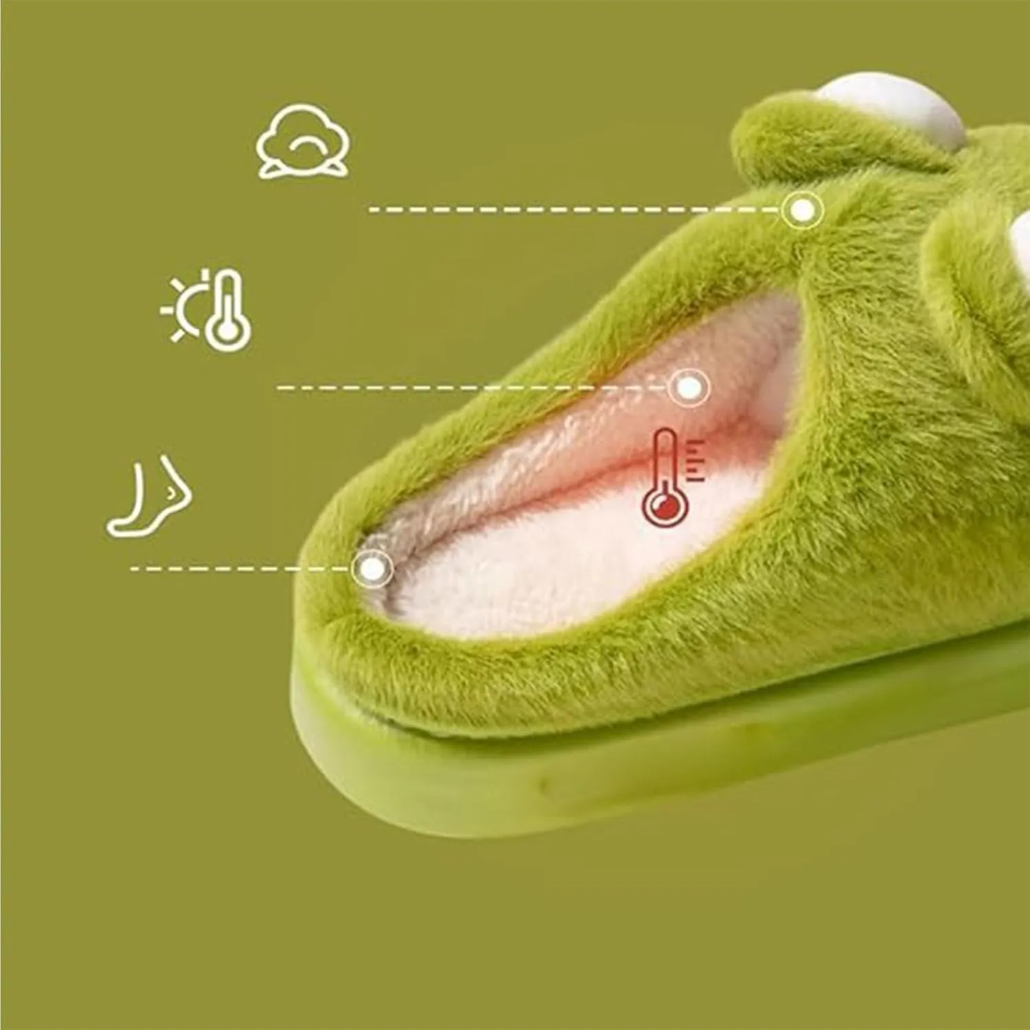Frog Slippers, Fluffy Cartoon Frog Slippers Cute Animal Slippers Frog House Slippers For Women Men Indoor Slippers