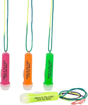 Fun Express Jesus is The Light Flashlight On A Rope Set - Christian Religious Supplies for Gifts Events Church Gatherings - Perfect for Faith-Inspired Celebrations Outreach & Teaching - 12 Pieces