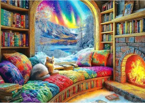 Funny Puzzle Lights Landscape Fantasy Fairy Cat Jigsaw 1000 Piece Jigsaw Puzzle for Challenging Puzzle Perfect Toys & Games