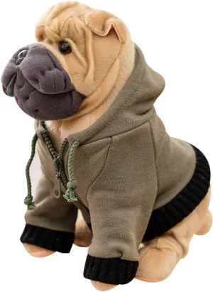 FYFZIK Dog Stuffed Animal Cute Simulation Dog Doll Plush Toy Puppy Doll boy Birthday Gift Sharpei