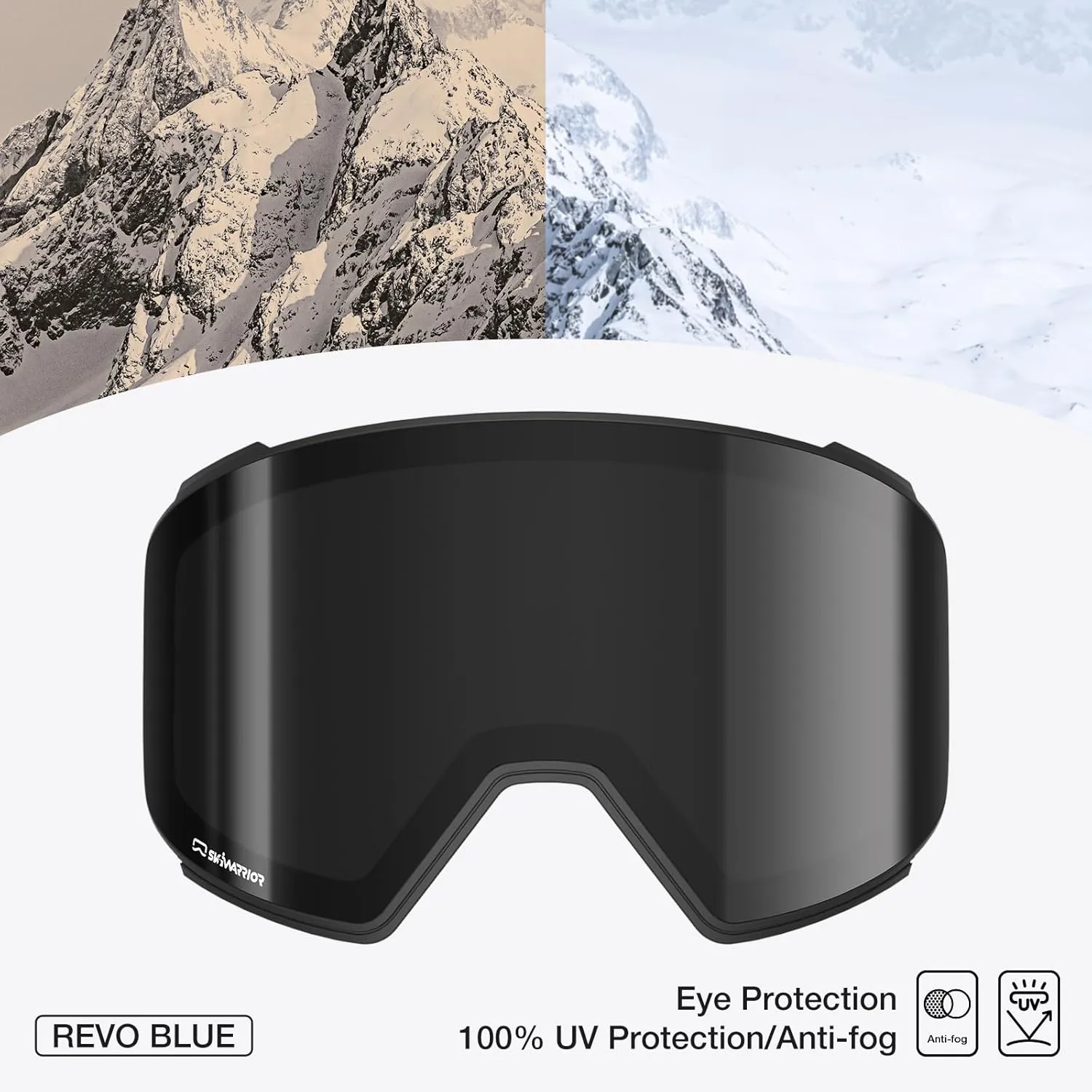 G02 Smart Ski Goggles With Interchangeable Magnetic Lenses,Snow Goggles Walkie-Talkie Play Music Answer Call