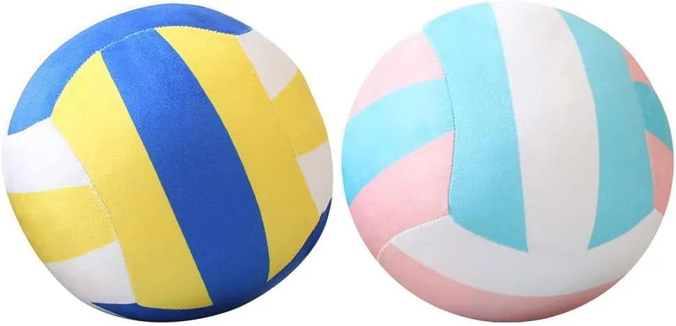 Gadpiparty 2 Pack Plush Volleyball Pillows: Soft Stuffed Sports Ball for Kids, Dog Toys & Home Decor - Cute Throw Pillow for Volleyball Lovers, Bed, Sofa & Beach Play