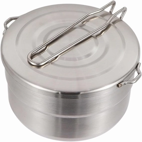 GALPADA Camping Bento Pot Lightweight Stainless Steel Cookware for Outdoor Cooking Fishing and Picnics Easy-Scale Design -Skid Handle for Comfort