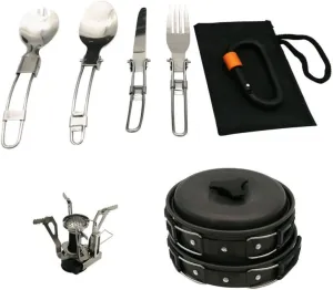 GANAZONO 1set Portable Camping Cookware Foldable Soup Pot Utensils for Outdoor Cooking for Hiking Picnics Bbqs Family Gatherings Easy to Clean Cooking Gear