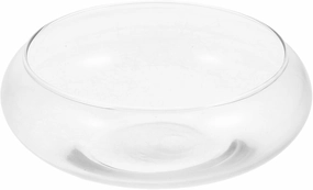 GANAZONO Clear Fish Bowl Vase Bubble Bowl Round Shallow Planter Glass Hydroponic Planter Floral Container for Table Centerpiece Wedding Event 15cm