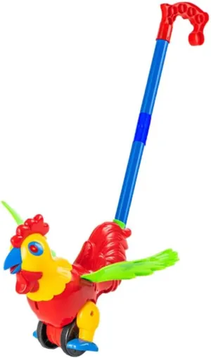 Garneck Rooster Walker Toy Stroller Toys for Boys and Girls Learning Cart Detachable Handle Push Cart for Toddlers Safe Random Color