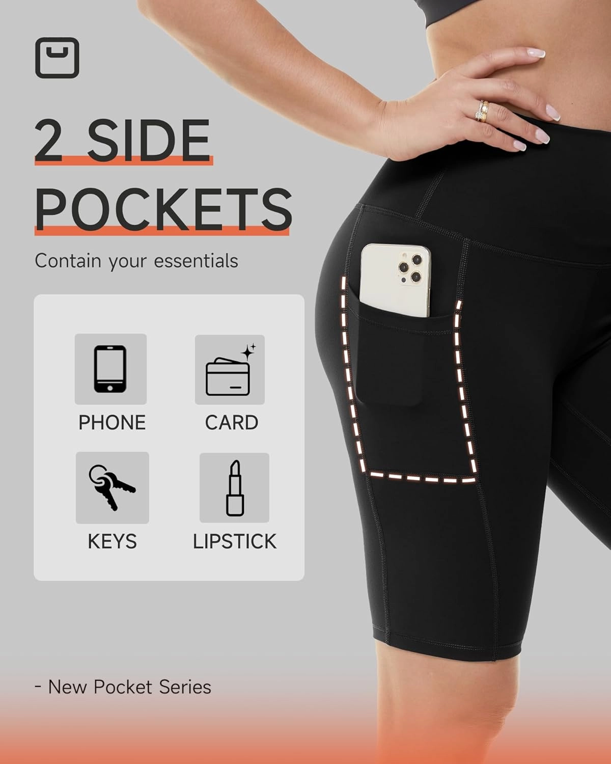 GAYHAY Biker Shorts for Women with Pockets - 8"/5"/3" Booty High Waisted Black Spandex Volleyball Short for Workout Yoga