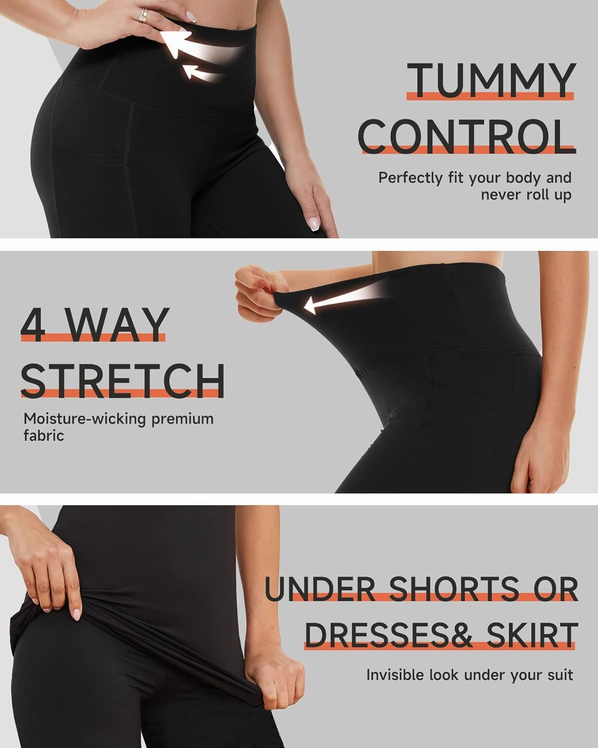 GAYHAY Biker Shorts for Women with Pockets - 8"/5"/3" Booty High Waisted Black Spandex Volleyball Short for Workout Yoga