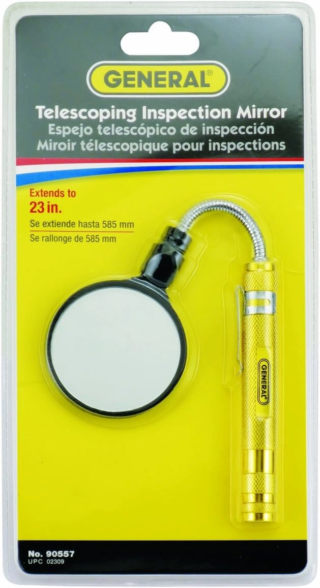 General Tools 90557 Telescoping Round Inspection Mirror, 23 inches