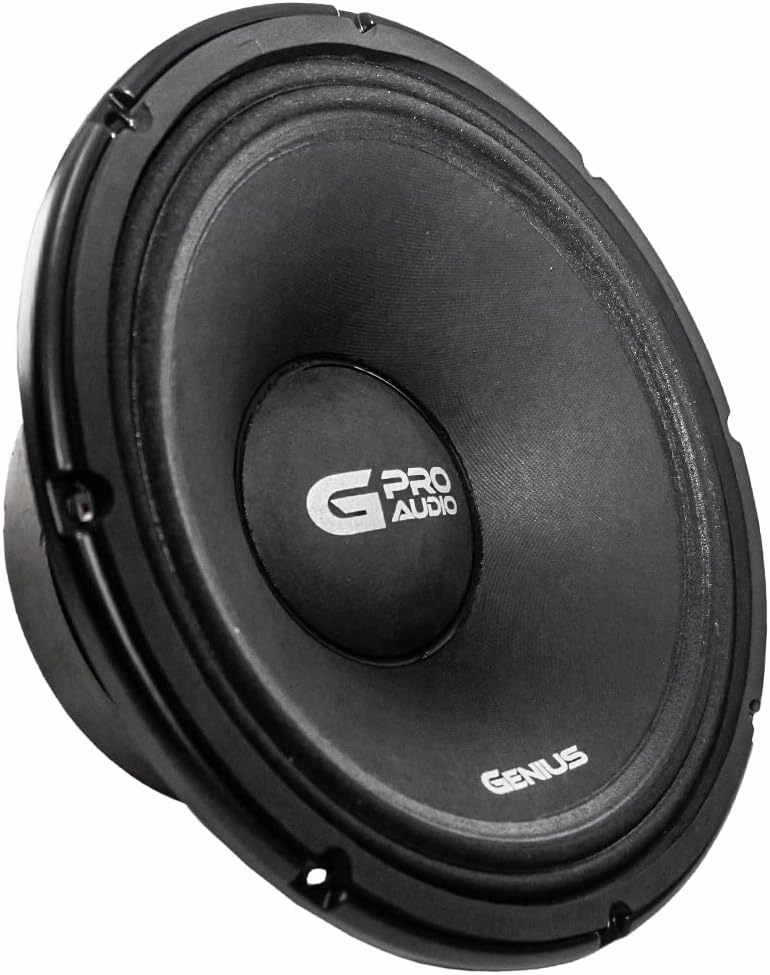 Genius Audio GPRO-MX5312 12 Midrange Speakers 1600 Watts Max - 800 Watts RMS Pro Audio Aluminum Basket Car Audio Speaker Ferrite Magnet 4 Ohm Reinforced Paper Cone (1 Speaker)