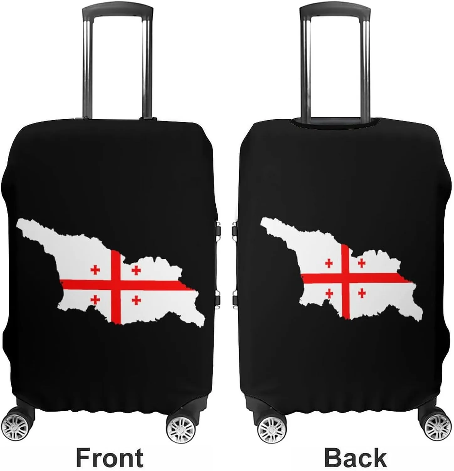 Georgias National Map Flag Luggage Protector Suitcase Cover Anti-Scratch Washable Fit 18-32 Inch Travel Luggage