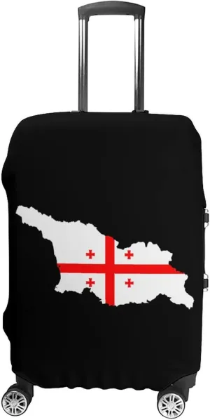 Georgias National Map Flag Luggage Protector Suitcase Cover Anti-Scratch Washable Fit 18-32 Inch Travel Luggage