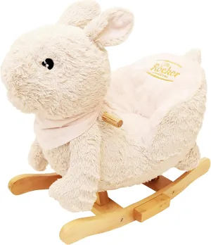 Gerardo's Toys: Little Rockers - Bunny - Wooden Plush Ride-On Rocking Animal Toy, Plays Music, Removable Soft Fabric Cover, Toddler & Kids Ages 24mo 