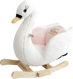 Gerardo's Toys: Little Rockers - Swan - Wooden Plush Ride-On Rocking Animal Toy, Plays Music, Removable Soft Fabric Cover, Toddler & Kids Ages 24mo 