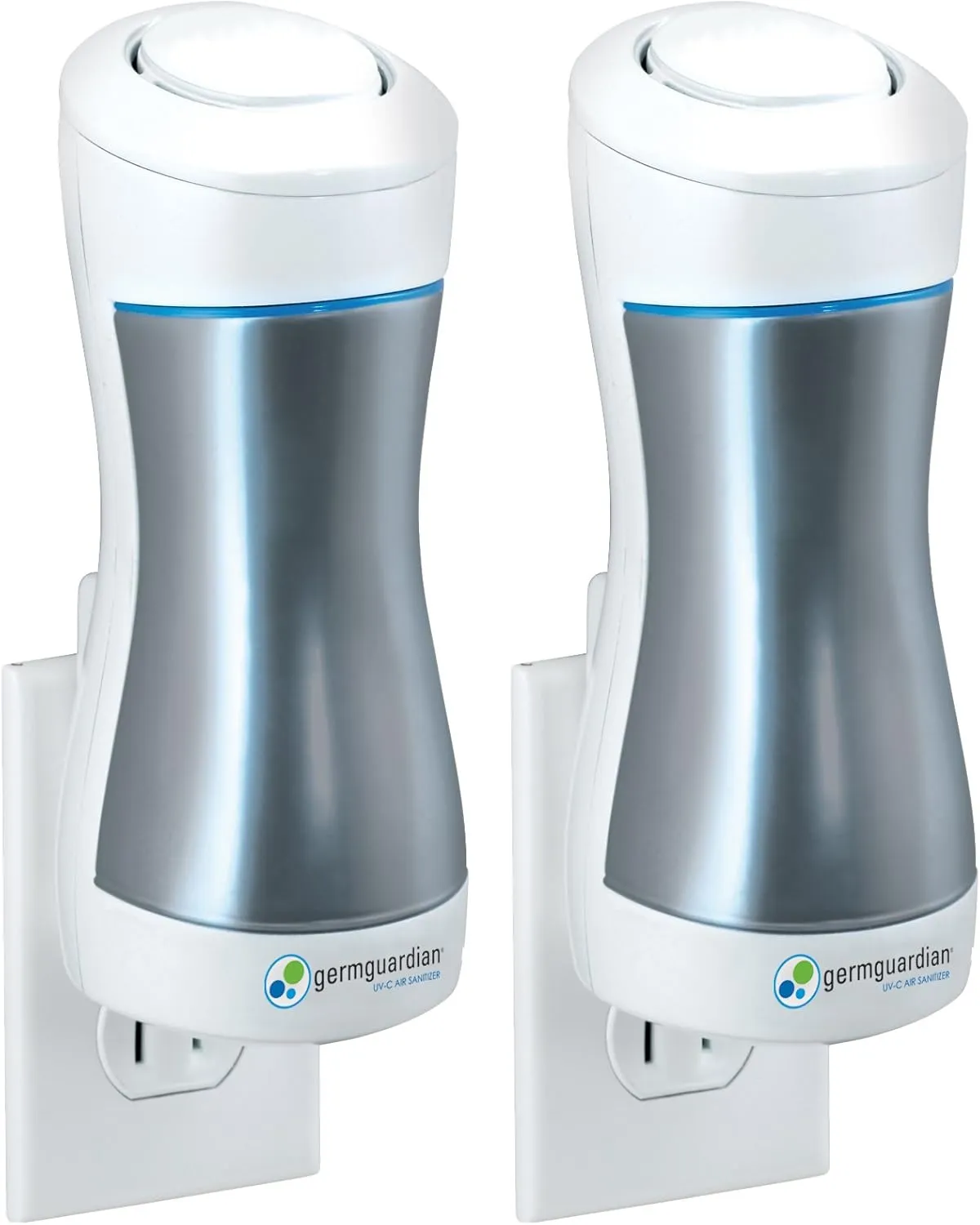 GermGuardian GG1000 Pluggable UV-C Sanitizer and Deodorizer, Kills Germs, Freshens Air and Reduces Odors from Pets, Smoke, Mold, Cooking and Laundry, 2-Pack