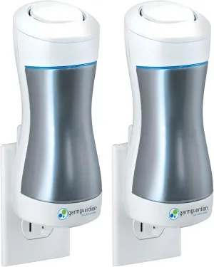 GermGuardian GG1000 Pluggable UV-C Sanitizer and Deodorizer, Kills Germs, Freshens Air and Reduces Odors from Pets, Smoke, Mold, Cooking and Laundry, 2-Pack