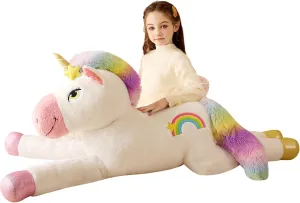 Giant Unicorn Stuffed Animal Plush Soft Toy,51" Large Jumbo Cute Big Size Huge Fluffy Plushie,Birthday Gifts for Kids
