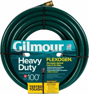 Gilmour Flexogen 3/4 in x 100 ft Garden Hose, Heavy Duty Water Hose, Flexible and Kink Resistant Outdoor Hose, Green