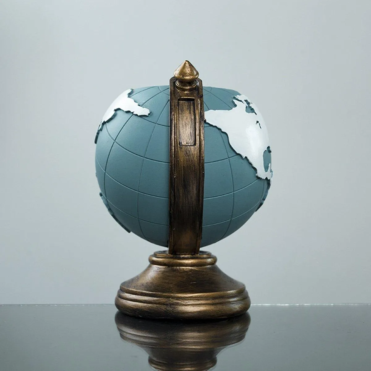 Globe Pen Holder Ornament Desktop Organizer Room Decoration Office Storage Stand