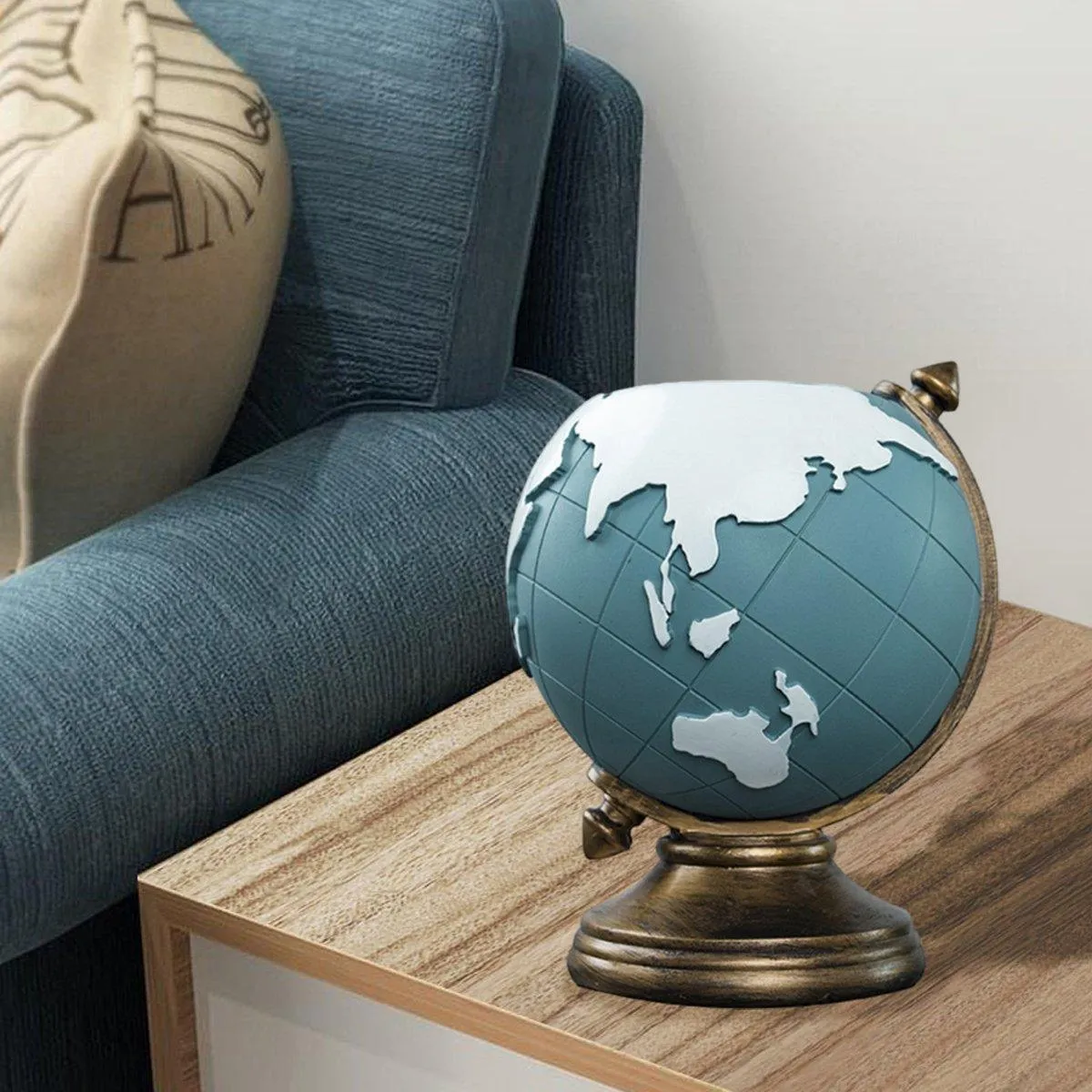 Globe Pen Holder Ornament Desktop Organizer Room Decoration Office Storage Stand