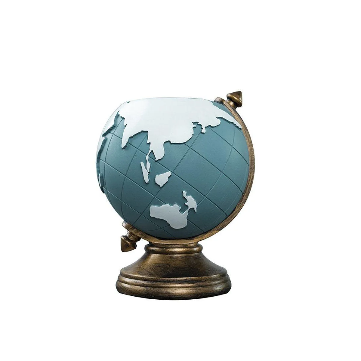 Globe Pen Holder Ornament Desktop Organizer Room Decoration Office Storage Stand