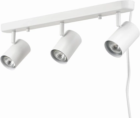 GLOBE Electric 60024 3-Light Plug-in Track Lighting, Adjustable Heads, Matte White Finish, 22-inch, GU10 Base, 15-Foot Cord with in-Line Switch, Modern Ceiling Light for Apartments and Rentals