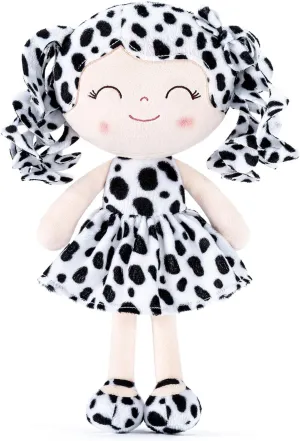 Gloveleya Baby Dolls Soft Snuggly First Baby Girl Gifts Plush Doll with Light Skin & White Spots Dress 12 inches Animal Series