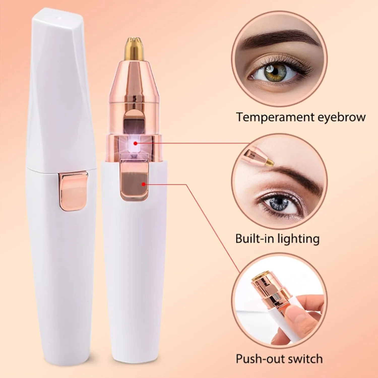 Glowtrim Premium Facial Shaver, Face Shaver, Blissean Painless Electric Hair Remover, Portable 2-in-1 Women's Eyebrow and Facial Hair Removal Device, USB Rechargeable (Multicolor 1Pcs)