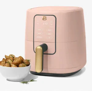 Gneric Beautiful Drew Barrymore 3-Quart Digital Air Fryer, TurboCrisp Technology, 4 Presets, 170°F-400°F, Non-Stick, Dishwasher Safe, 1200 Watt. (Rose)