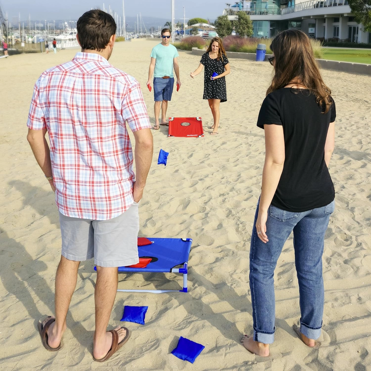 GoSports Portable 3 x 2 ft Cornhole Game Set – Premium Toss Game for Kids and Adults - Choose Your Style