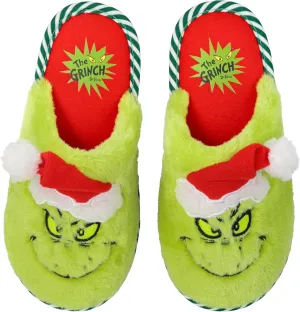 GRINCH Holiday Slippers, Unisex Sizing for Men and Women, Men's 9-10/Women's 11-12