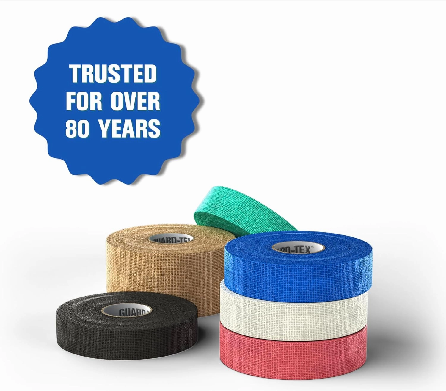 Guard-Tex® 3/4" Utility Wrap – 16-Roll Value Pack – Cohesive, Adhesive-Free Tape for Fingers, Tools, First Aid & More – Flexible, Tear-by-Hand, Water-Resistant - Green