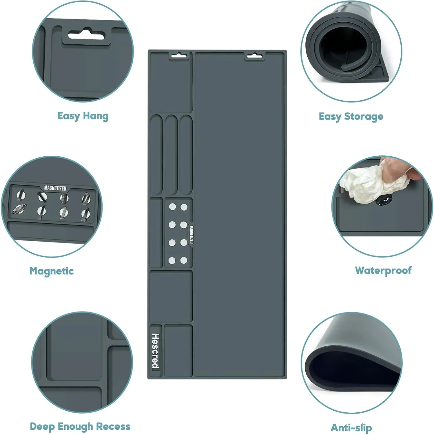 Gun Cleaning Mat, Gun Mat with Magnetic, Anti-Slip Rubberized Gun Cleaning Mat, Protective Workbench Mat for All Gun Cleaning