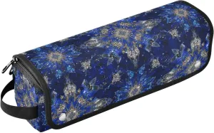 Hair Tool Travel Bag for Women with Iron Mat Large Capacity Hair Straighteners Organizer for Hot Tools Curling Iron Flat Irons Hair Volumizer Styler, Stars Glittering Royal Blue