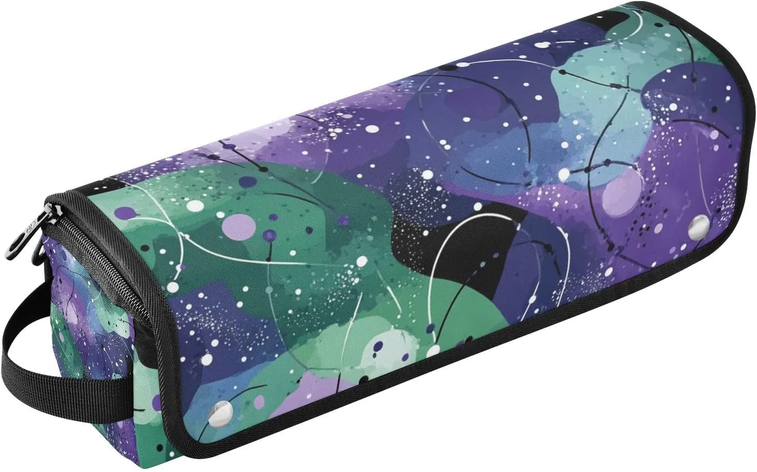 Hair Tools Travel Bag with Removable Heat Resistant Mat Portable Travel Carrying Case for Flat Irons, Straighteners, Curling Irons, Greenish-purple Irregular Grain