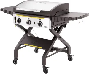 HALO Elite Griddle Propane Gas, 28''×20''(564sq.in) Cooking Surface with Wind Proof Design and Dual Burner, XL Rear Grease Container, a Bubble Leveler (3 Burners)
